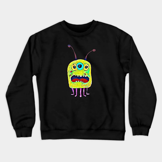 Cute Alien 2 Crewneck Sweatshirt by funhousejen